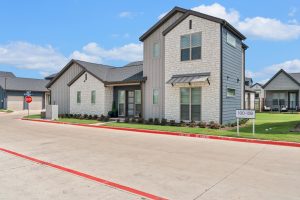 the exterior of a new home in a residential neighborhood at The parcHAUS at Firewheel Parkway